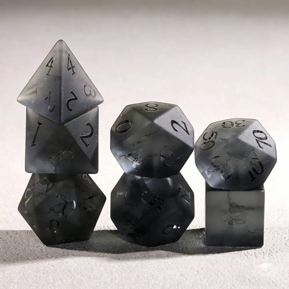 

7pcs Frosted gemstone Dice D&D Dice set for Dungeons & Dragons DND RPG Game Polyhedral Crystal Dice Roleplaying Games dices