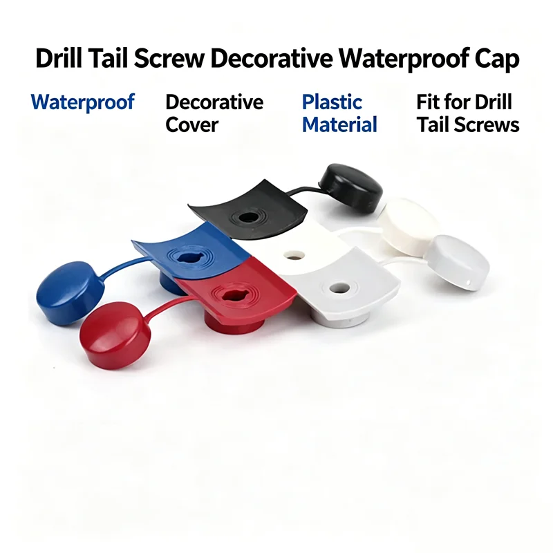 Self Drilling Screw Decorative Waterproof Plastic Caps Drill Tail Screw Cover Dust Protection Cap Roofing Fastener Accessories