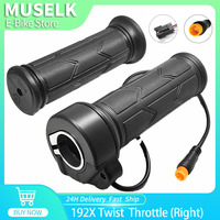 Electric Bicycle WUXING 192X Full Twist Throttle Right Handle Throttle Waterproof/SM Connector for E Bikes or Electric Scooter