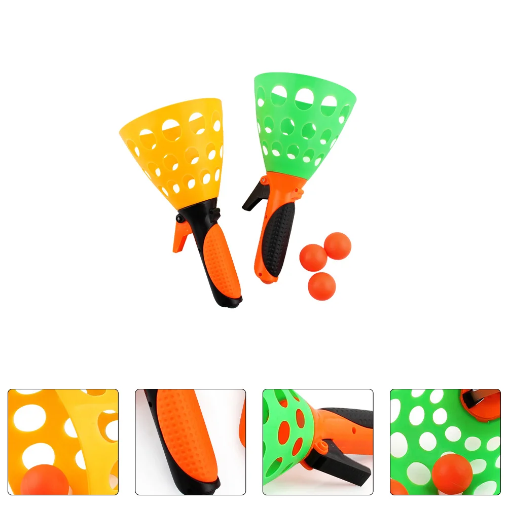 

5 Pcs Toss Ball Toy Toddler Toys Game Music Catch Launcher Kit Plastic Click and Balls Parent-child Interactive