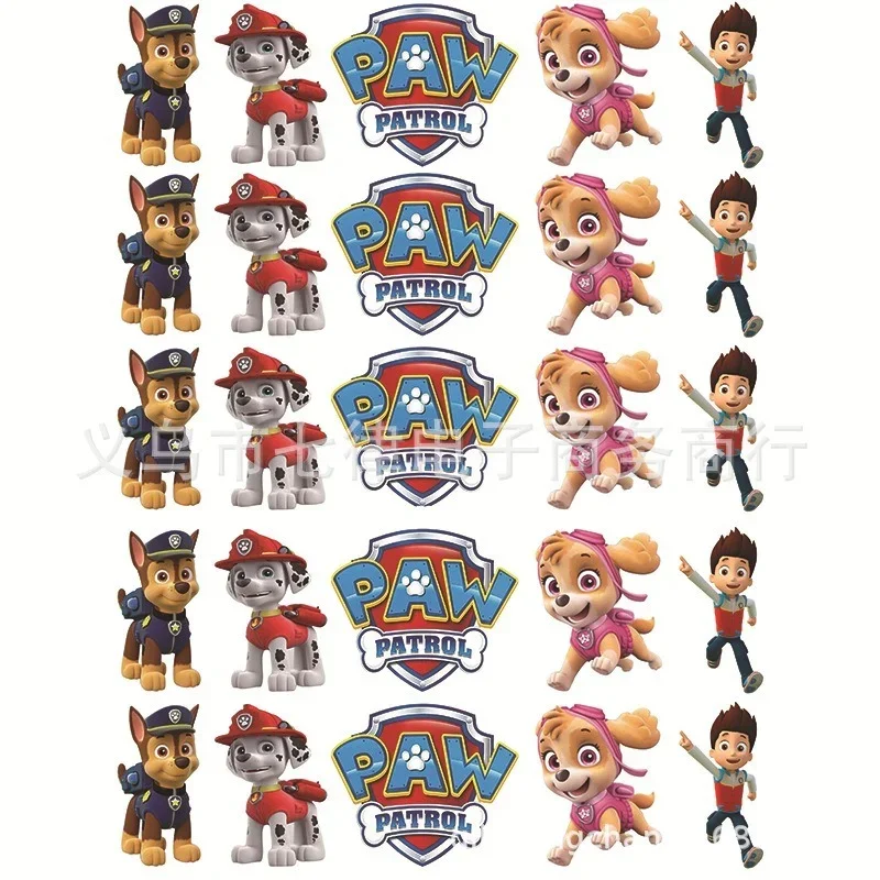 Paw Patrol Bolo Conjunto de Decoração Plug-in Figuras dos Desenhos Animados Ryder Marshall Suprimentos de Cozimento, Copos de Anime Kawaii, Cartão para Presentes Infantis