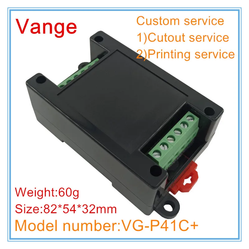 Vange din rail terminal block housing 82*54*32mm ABS plastic enclosure diy