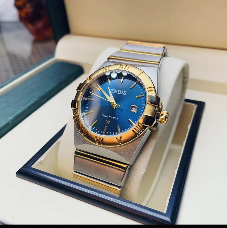 Personality High Quality Hot Selling Top Brand Quartz Watches Men Sealed Bottom Cover or Imitation Mechanical Bottom Cover Clock