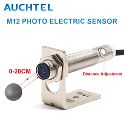 M12 Diffused Photo Electric Sensor IP65 20cm Long Distance 24v NPN PNP Optical Infrared Switches