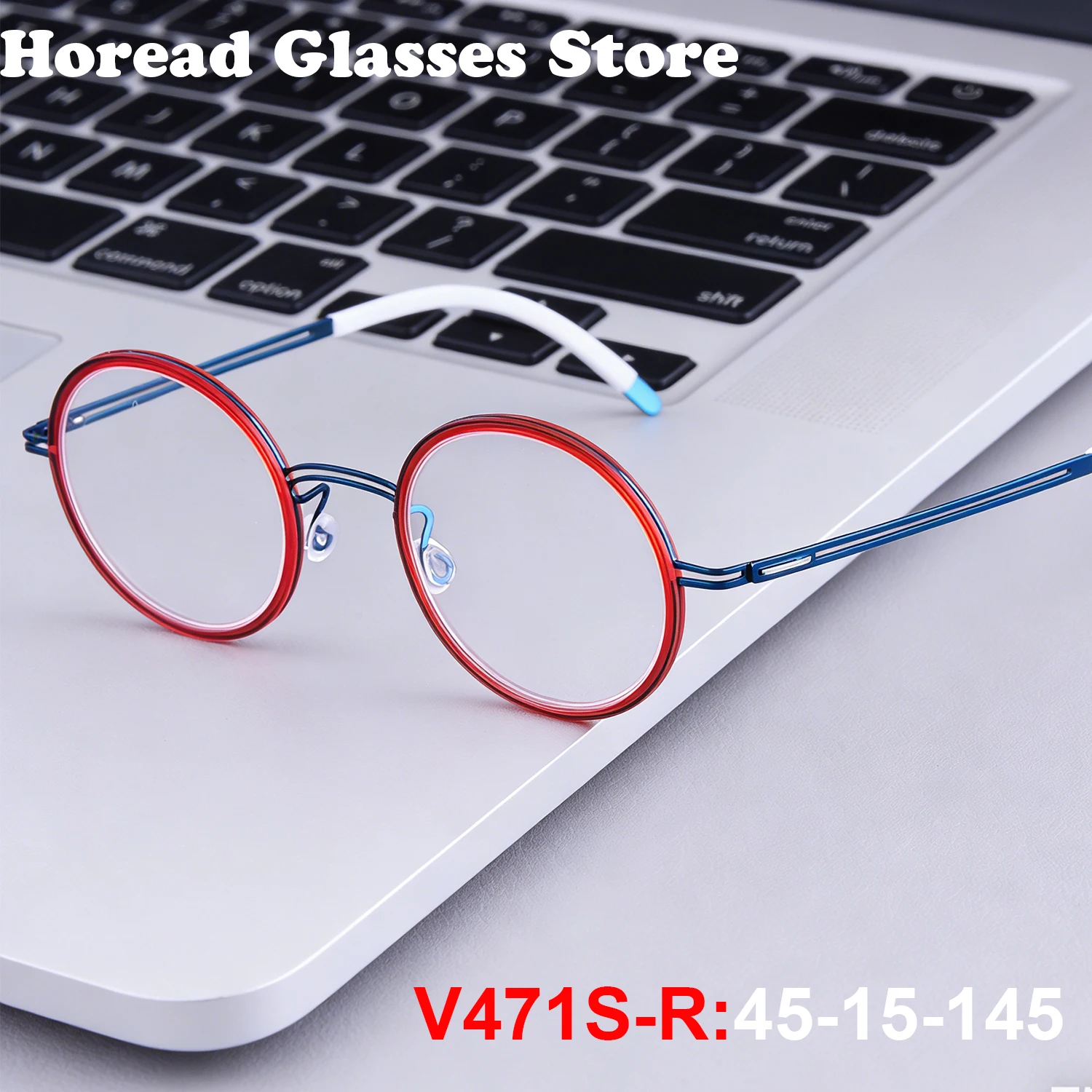 

Оправа для очков ручной работы от норвежского бренда V471S-R, унисекс, модные титановые оправы с ацетатными вставками, ультралегкие круглые очки