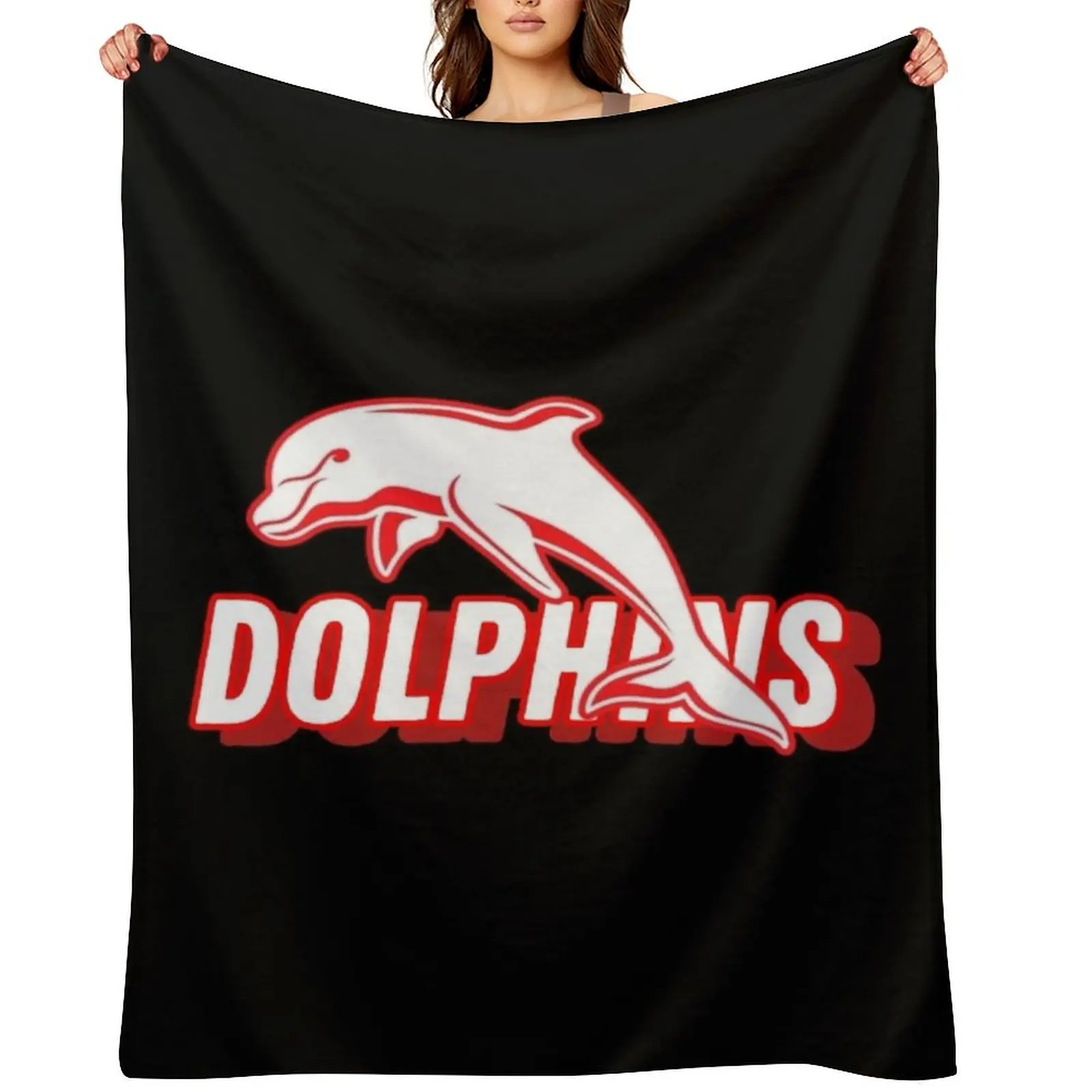 

Dolphins Rugby Throw Blanket Cute Plaid anime Luxury St Flannel Fabric Blankets