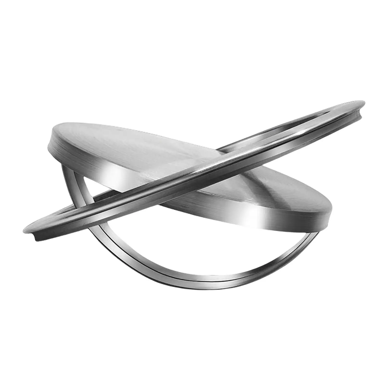 Round Stainless Steel Garbage Can Lid for Built in Kitchen Trash Recessed Swing Flap Cover Easy Clean