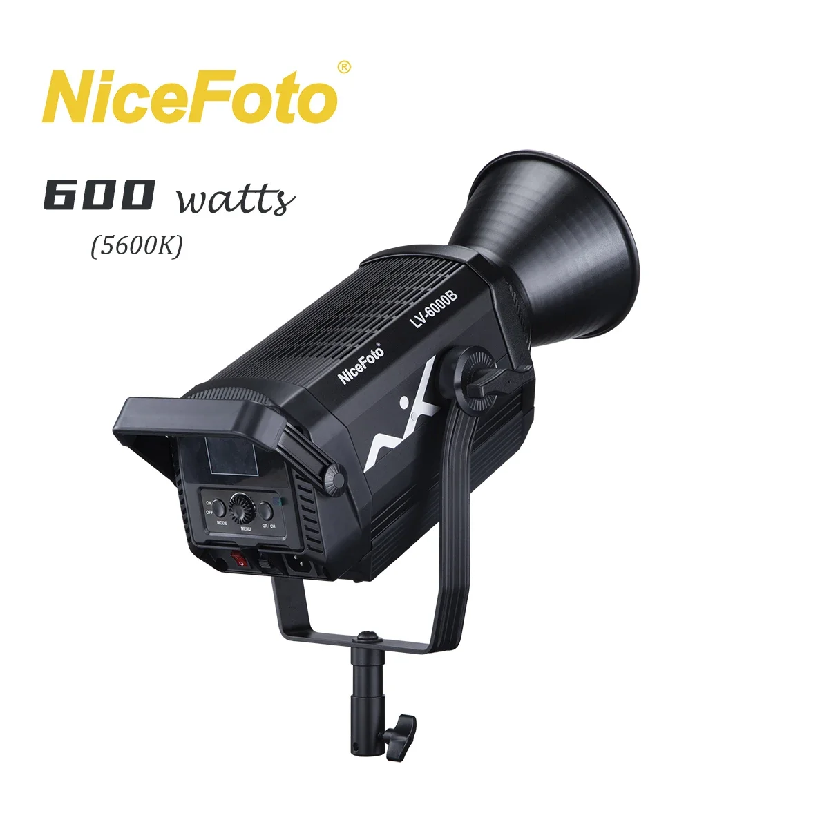 LV-6000B NiceFoto 600W Professional COB LED Continuous Photographic Lighting Bowens Mount HD Live-streaming Video Studio Light