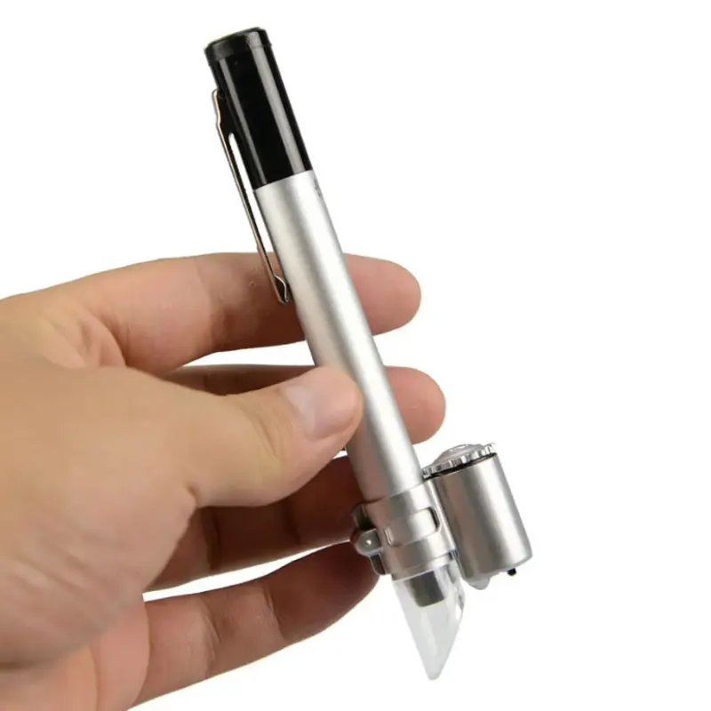 Handheld Microscope 50x Portable LED Pen Microscope MINI Pocket Magnifier Illuminated Jewelry Magnifying Loupe