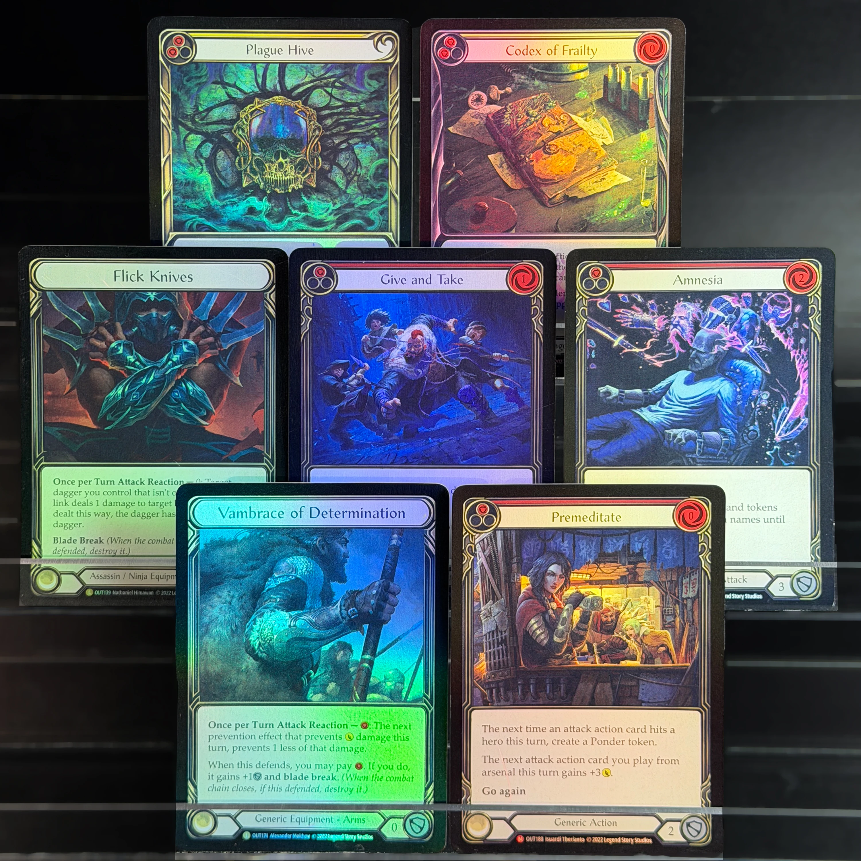 Flesh and Blood TCG FAB Outsiders OUT Assassin Ranger Meta Staples Plague Hive Amnesia & More Core Cards Proxy Collection