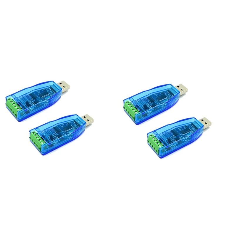 

4Pcs USB To RS485 Converter Isolate Module Upgrade Industrial TVS ESD Protection CH340E Standard RS-485 Connector Board