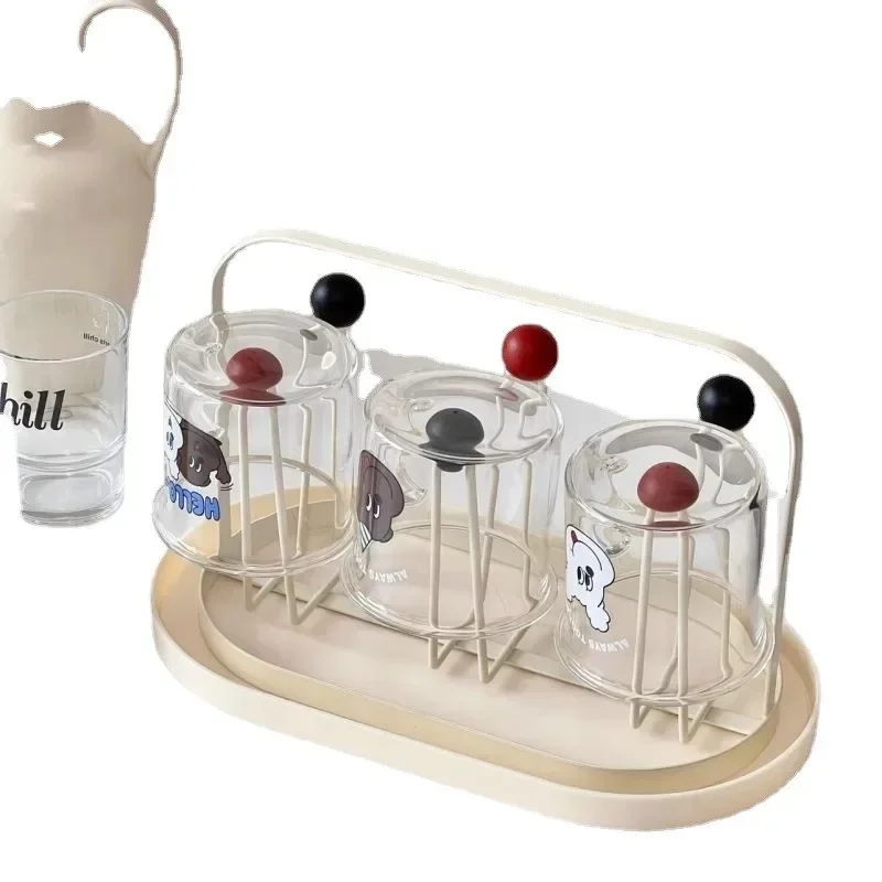 

Silicone Anti-scratch Upside Down Cup Shelf Dust Hanging Cup Holder Iron Water Cup Holder Draining Tray