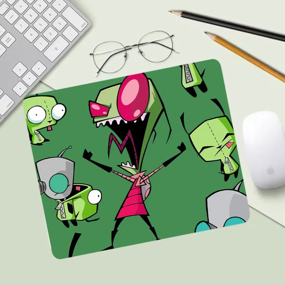 Invader Zim Mousepad lucu meja komputer alas meja bantalan Keyboard Laptop bantal antiselip Deskpad