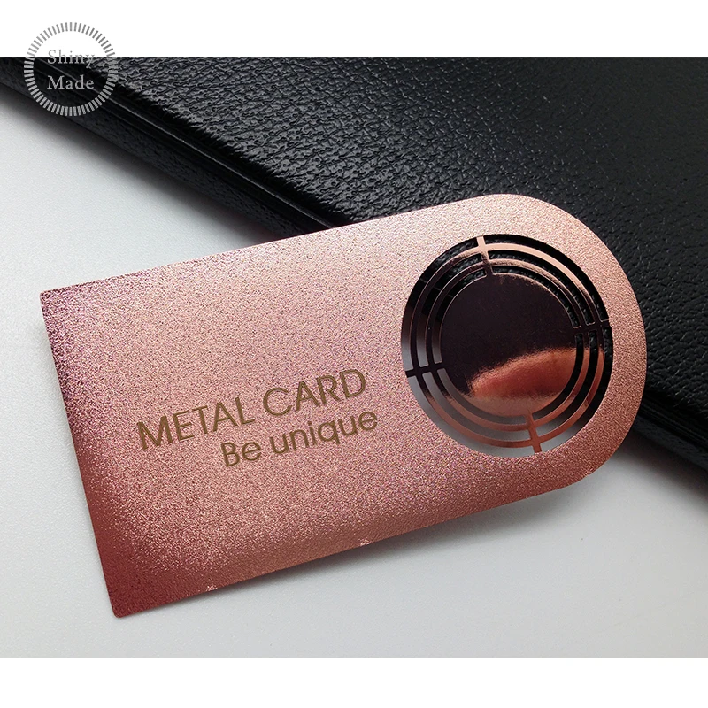 Customized.product.Customized personalized design rose gold brusded blank metal gift cards