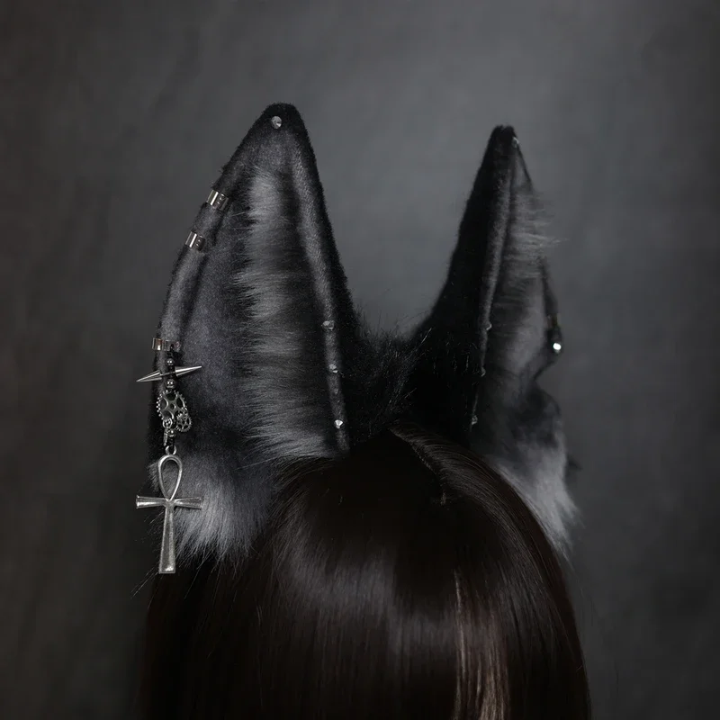 

New Custom Halloween Headdress Anubis Ancient Egyptian Myth God of Death Anubis Dog Ear Hair Hoop Wolf Ear Beast Ear Cosplay