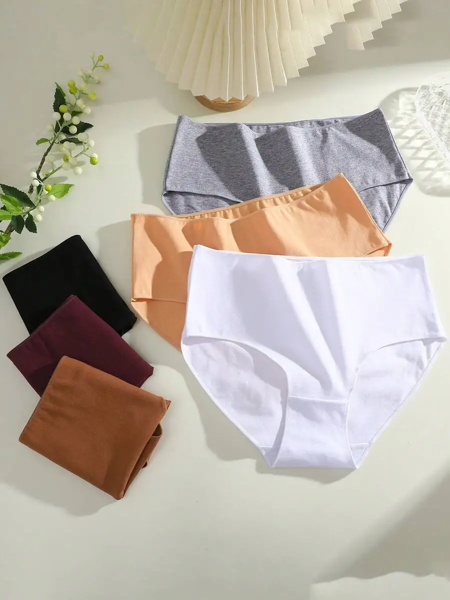 

8PCS Womens Cotton Comfortable Breathable Hipster Briefs Plus Size S-XXL