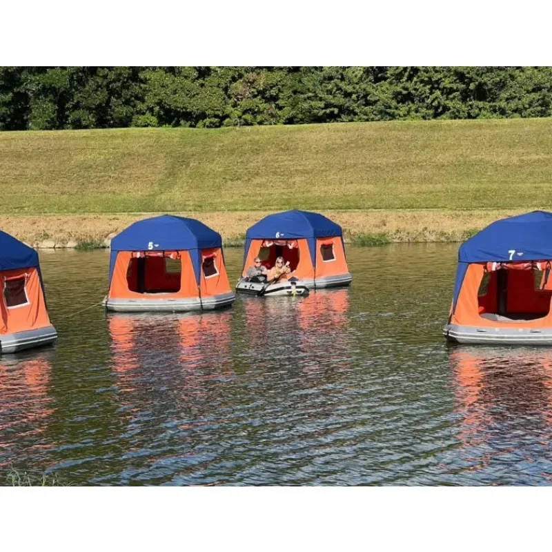 Inflatable houses, boats, outdoor floating boats, camping rafts, tents in water parks