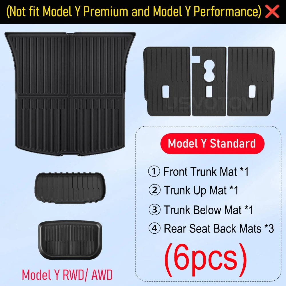 F R Trunk Mats 6pcs