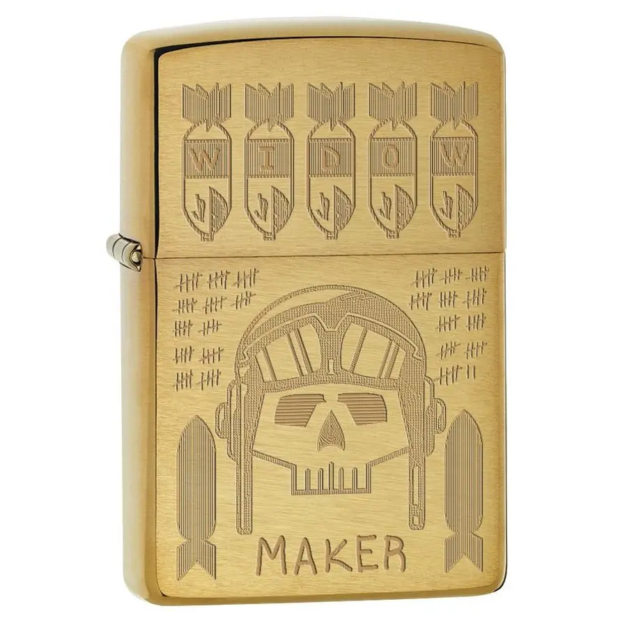 

Lighter Widow Maker, Trench Art Brushed Brass 77385
