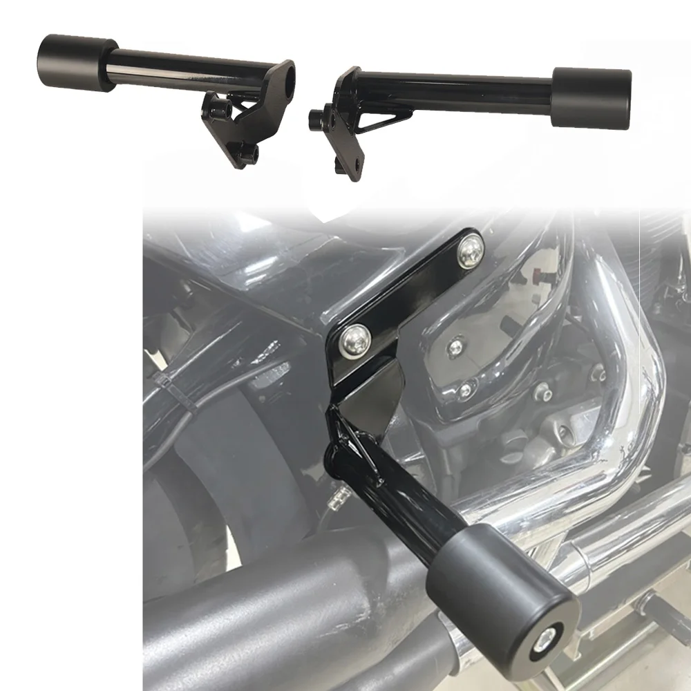 

Motorcycle Gloss Black Rear Crash Bar Guard Protection for Harley-Davidson Softail M8 2018 UP Stainless Steel