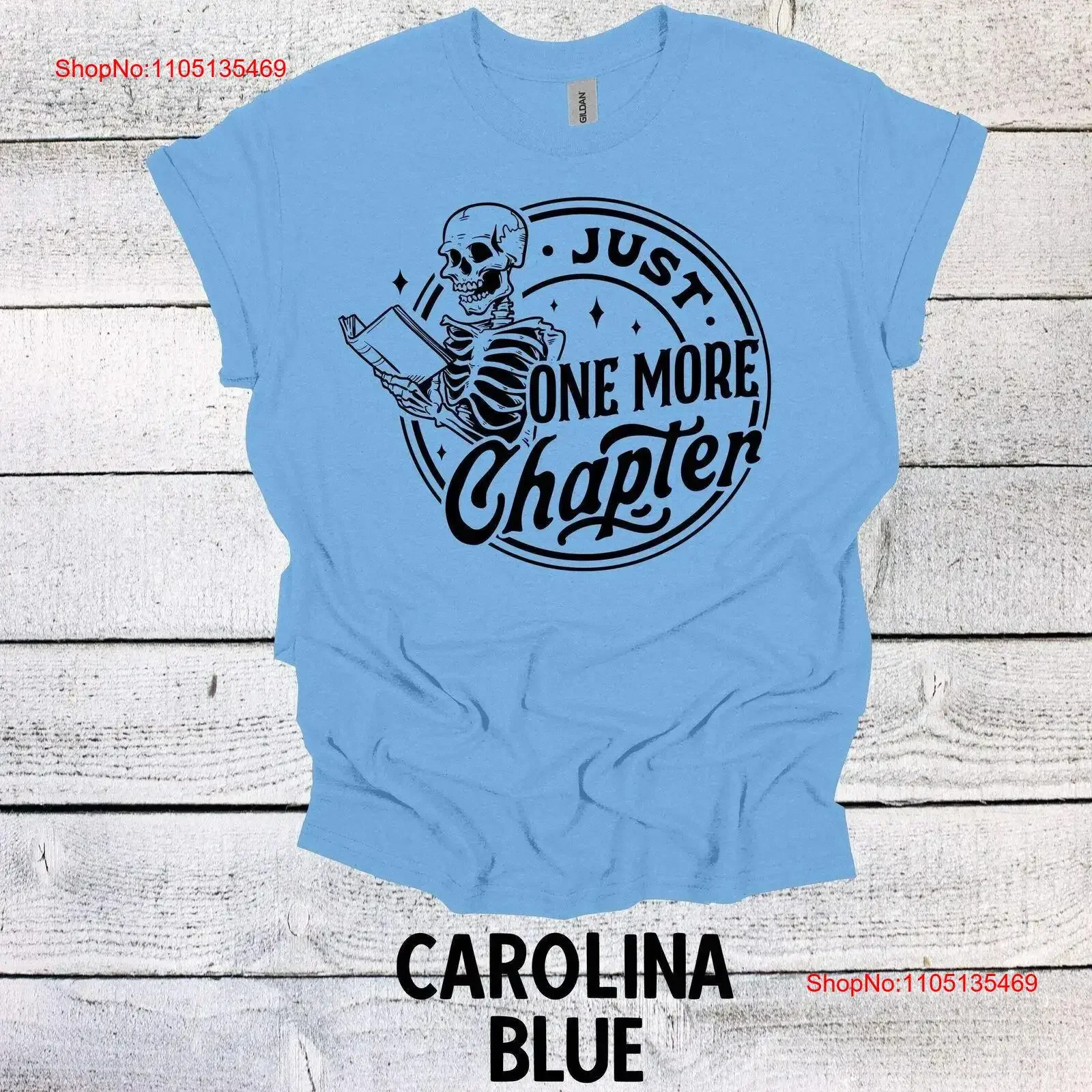 

Just One More Chapter Skeleton Book T Shirt vintage Washed graphic fashion Soft Slightly Breathable Casual Comfortable Stylish