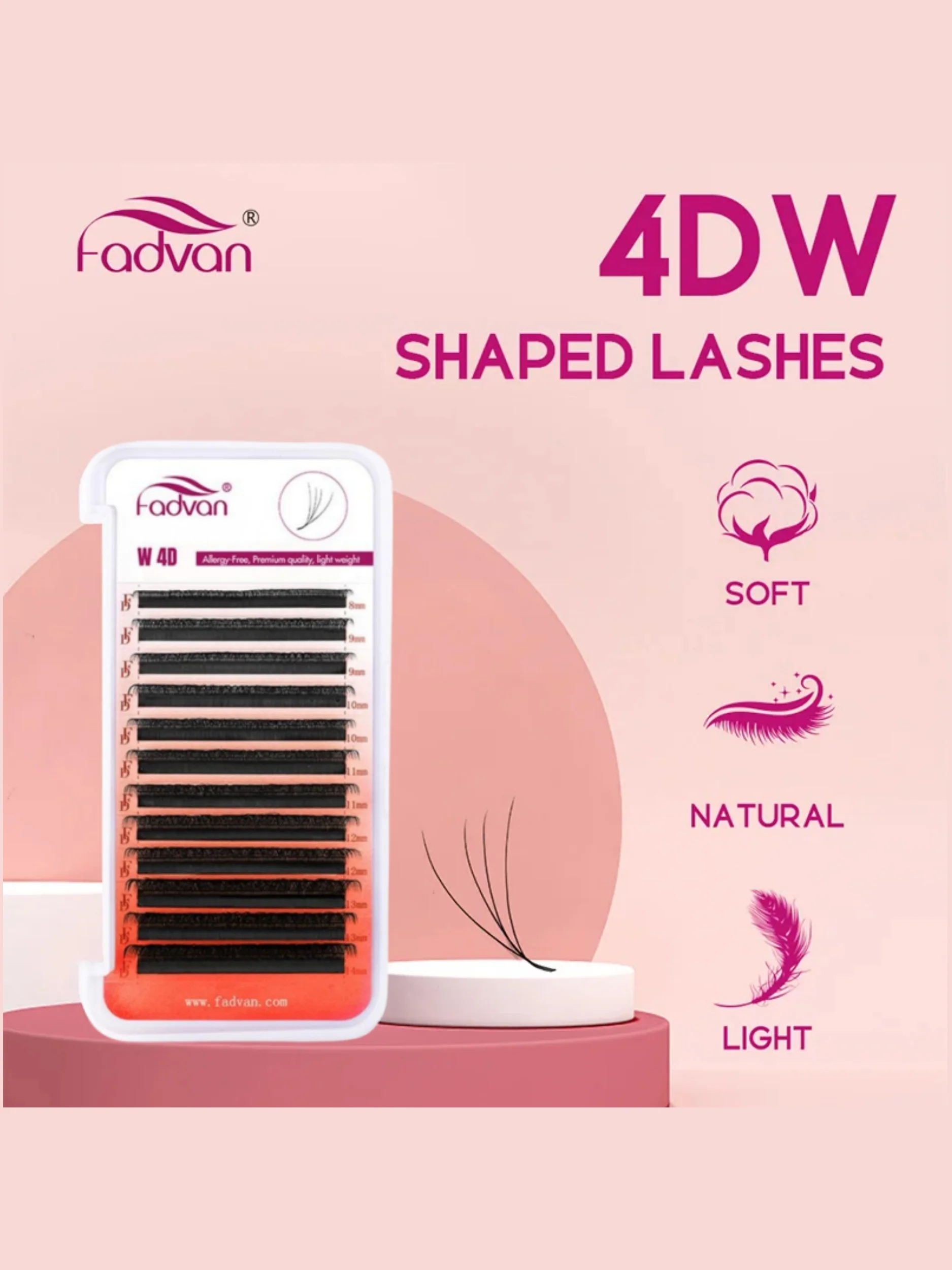Fadvan w forma 3d/4d/5d/6d/7d/8d extensões de cílios floração automática natural macio pré-fabricado