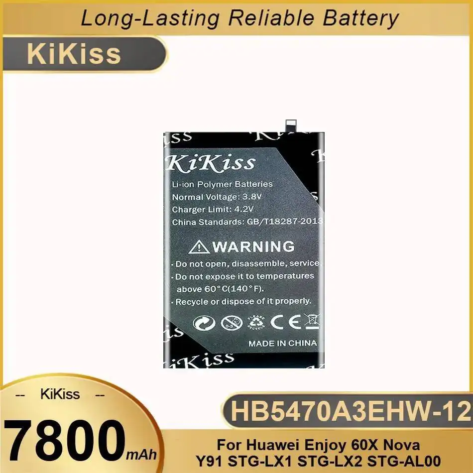 

For Huawei Enjoy 60X Nova Y91 Stg-LX1 Stg-LX2 Stg-AL00 HB5470A3EHW-12 Long Lasting Safe 7800Mah Mobile Phone Battery