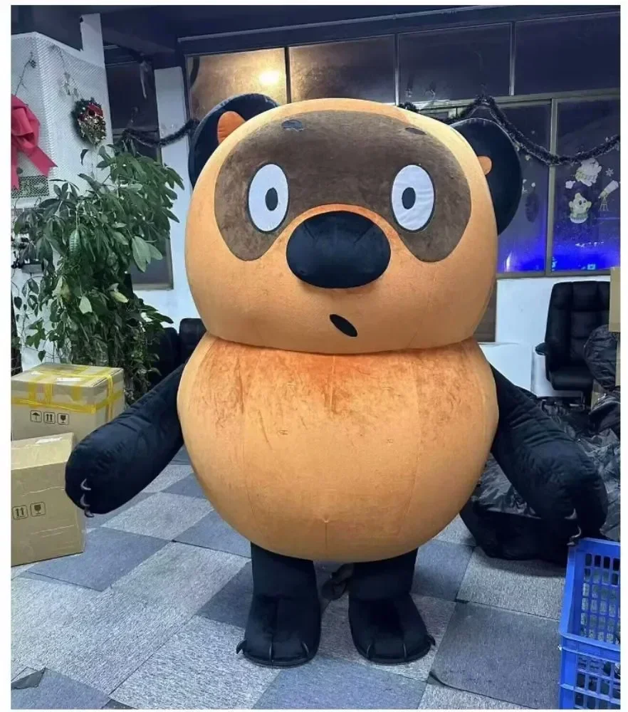 

Christmas Inflatable Brown Bear Mascot Costume Suit Cosplay Party Carnival Halloween Xmas Easter Adult Costume No Battery