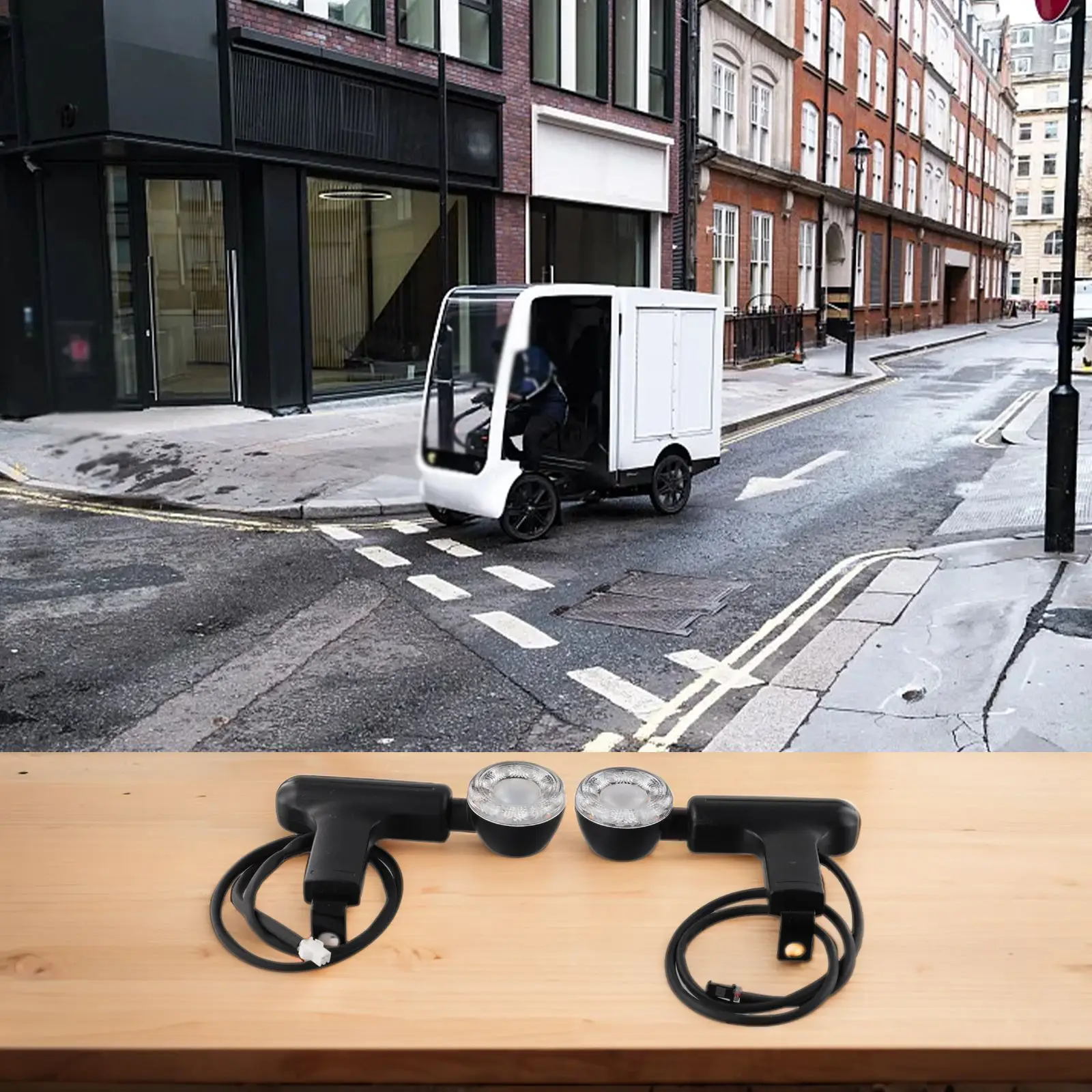 

Turn Signal Indicator Electric Tricycle Turn Signal 2 Wires Black Appearance Plastic Material Positive And Negative Wires