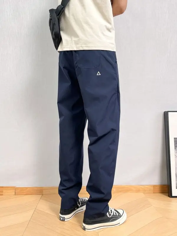 

Uain Американская спецодежда Летние тонкие маленькие и белые этикетки Свободные повседневные брюки с конусом Мужские модные прямые брюки