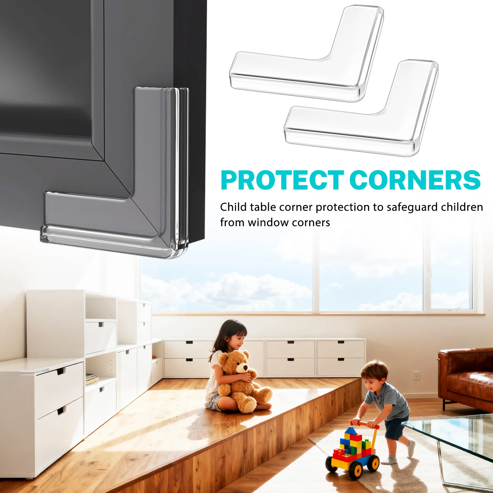 8 قطعة حشوات للزوايا المضادة للتصادم حافة لينة الوفير لطاولة أثاث نافذة الطفل سلامة الزاوية يغطي ديكور غرفة مكتب المنزل #2