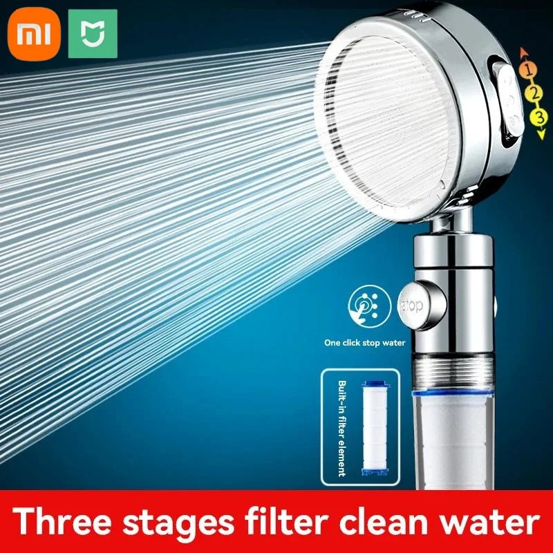 

Насадка для душа Xiaomi MIJIA, 3 режима, экономия воды, регулируемая, высокое давление, ручной распылитель, подвесной аксессуар для ванной комнаты