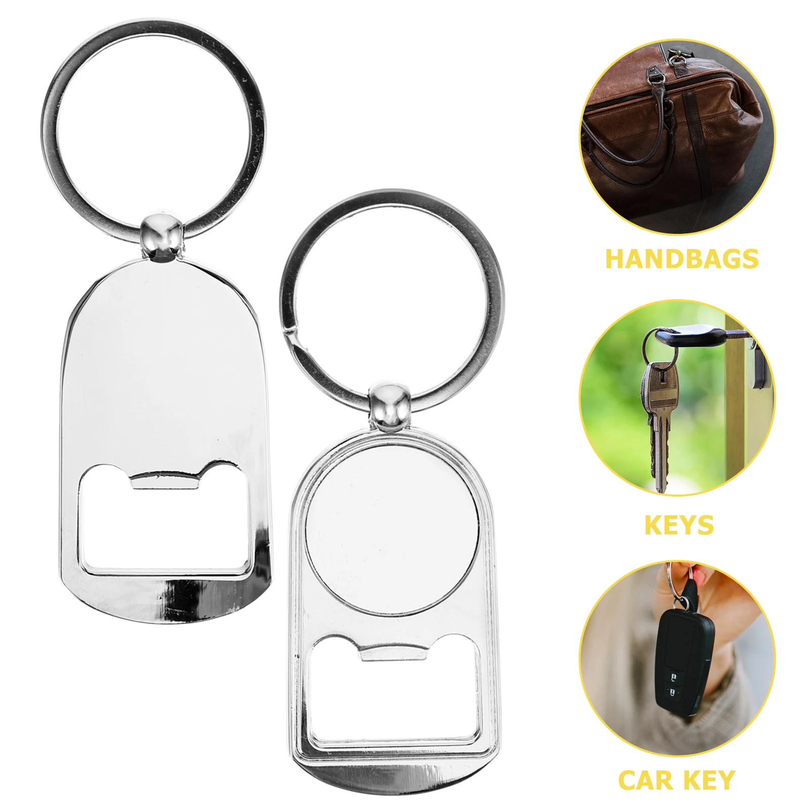 

4pcs Metal Bottle Opener Sublimation Blanks Portable Beer Accessories Unique Gift for Travelers Home Bar Use Flat