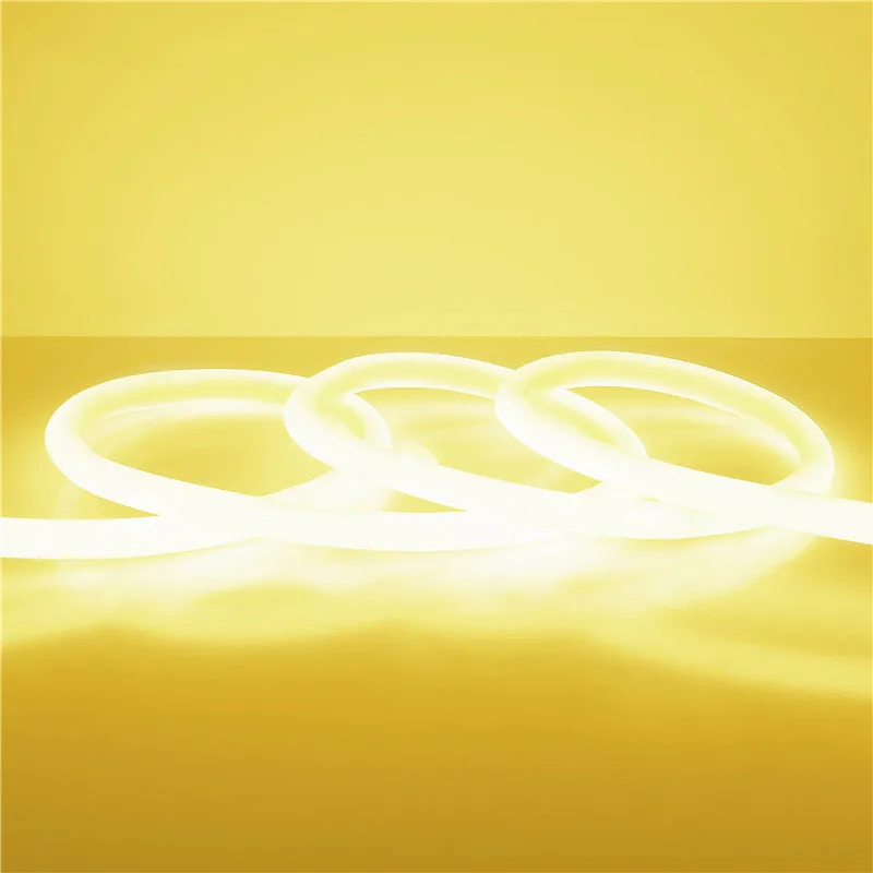 Bande Lumineuse LED Fluo Résistante à 360, Corde Flexible, Étanche IP65, Éclairage Décoratif d'Extérieur avec Prise d'Alimentation, AC 220V