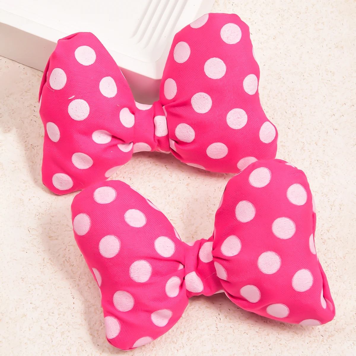 ربطة رأس بربطة رأس بربطة عنق قطنية بنقطة وردية #3