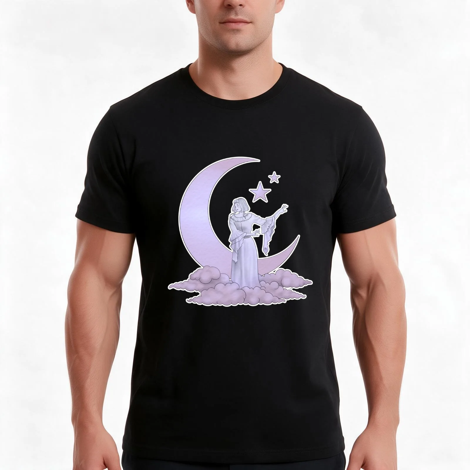Aurora Aksnes Moon Purple T-Shirt Summer Casual Cotton Tee Oversized Streetwear Tops Vintage Graphic Print Unisex Men Women