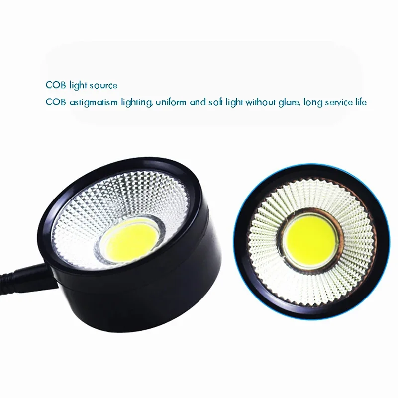 NEW-LED Work Light Magnetic Base Flexible Gooseneck Lamp 220V 5W for Lathe Milling Drill Press Industrial Lighting US Plug