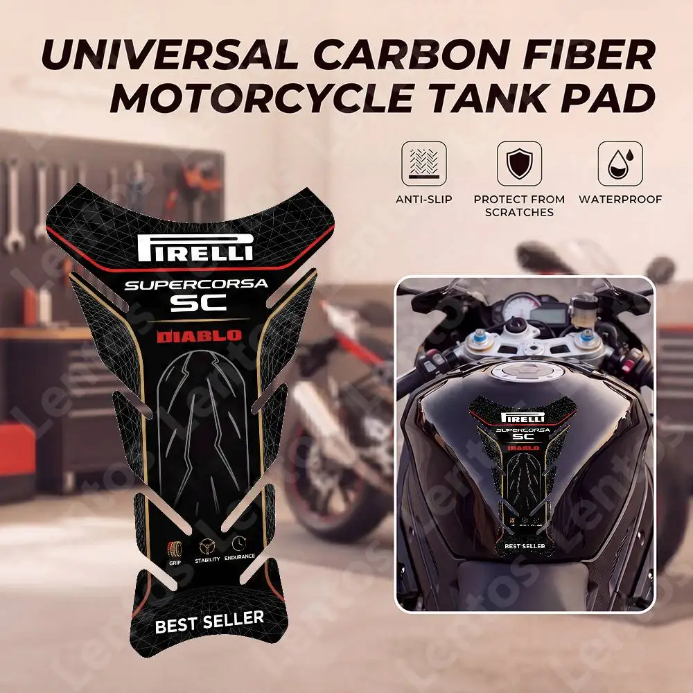 Pegatinas Decorativas Universales para Tanque de Motocicleta PIRELLI, Diseño Espina de Pescado, Accesorios