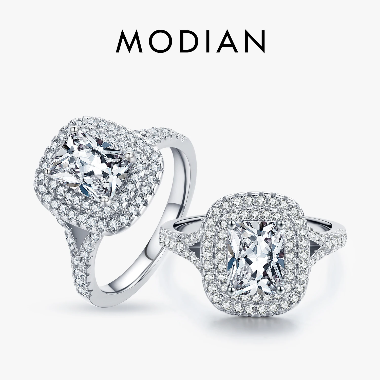 

2021 высокое качество R & J брендовые Свадебные 100% твердый 925 Серебряное кольцо торт обручение свадебные ювелирные украшения для женщин