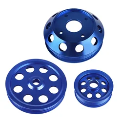 CNSPEED Racing Car Light Weight Aluminum Crank Crankshaft Pulley For 1992-1995 Honda Civic SOHC D16 Blue