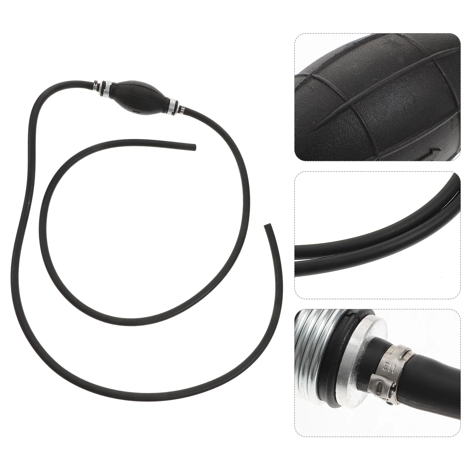

Siphon Fuel Transfer Pump Durable Rubber Hose with One-Way Valve for Car Fuel Water Transfer Brush Mower