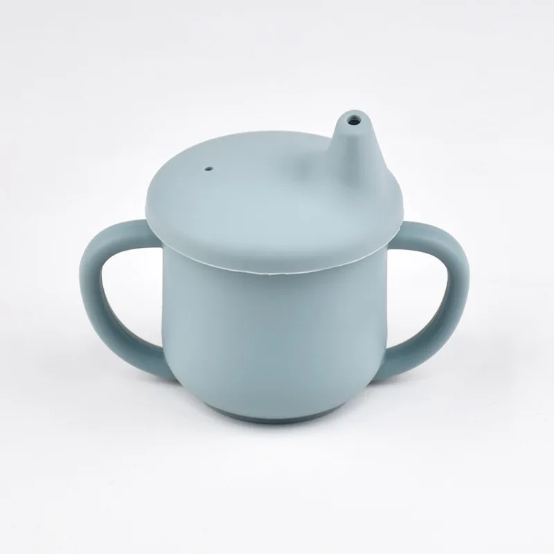 100% Silicone de qualité alimentaire bébé alimentation Drinkware Double poignée étanche enfants apprentissage boisson tasse sans BPA enfant en bas âge bouteille d'eau