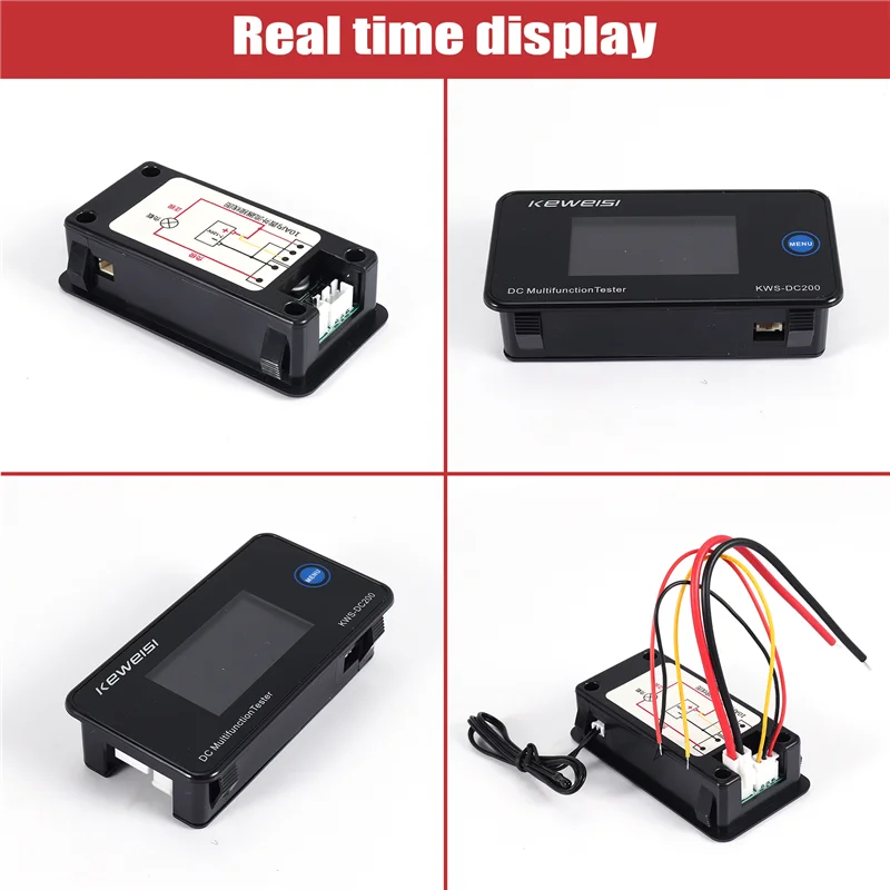 AC52-KEWEISI DC 0-200V Voltmeter Ammeter KWS Power Energy Meter LED Digital DC Wattmeter Electric Meter