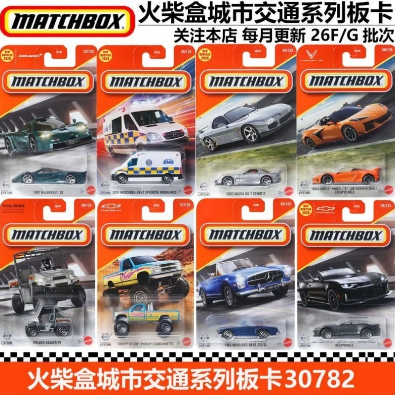 2026F Original Matchbox 30782 Car 1/64 Diecast 1997 Mclaren F1 Gt Mazda Rx-7 Spirit R Model Vehicle Cars Toys Boys Collect Gifts