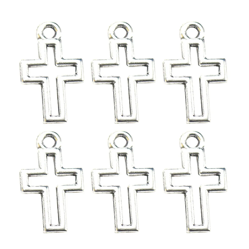 

50Pcs Cross Alloy Hollow Pendant Charms DIY Jewelry Making Necklace Bracelet Keychain Accessories Alloy Pendant Charm
