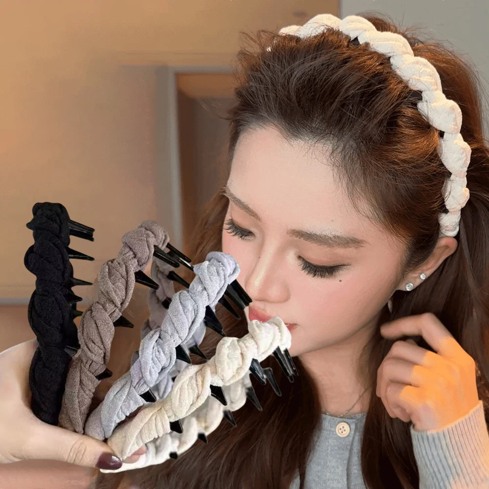 

Новая милая тканевая нескользящая повязка для волос с зубцами для женщин, украшение для волос, повязка на голову, обруч для волос, повязка для волос, модные аксессуары для волос