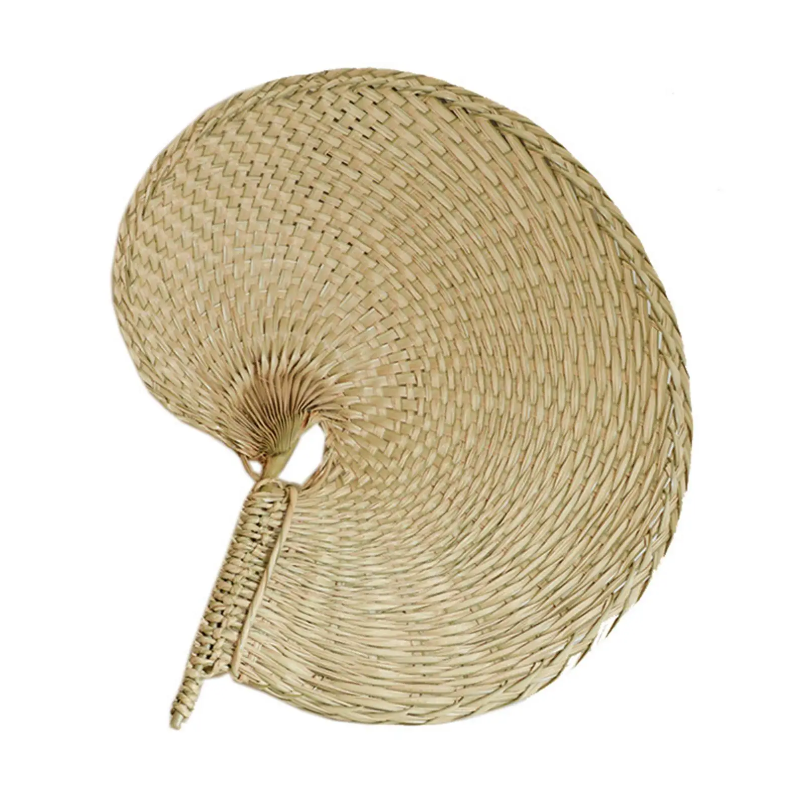 Hand-Woven Hand Fan Peach Shaped Chinese Style for Summer Beach Wall Decor