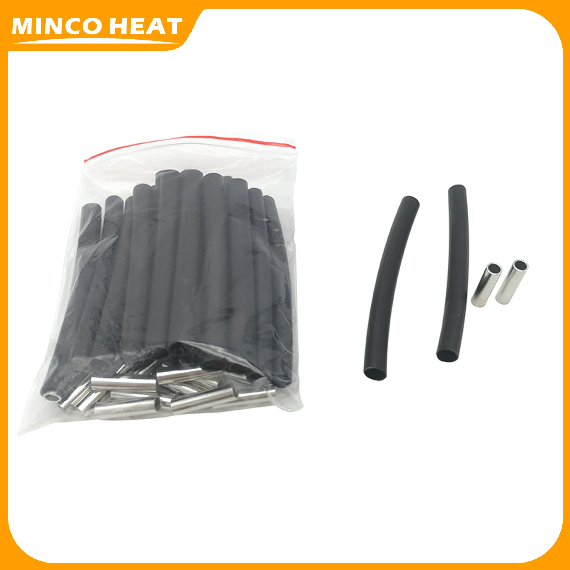 Minco Heat Copper Tubes and Heat Shrink Sleeves Each 20 /bag Used for Carbon Fiber Floor Heating Wire Connection Kits