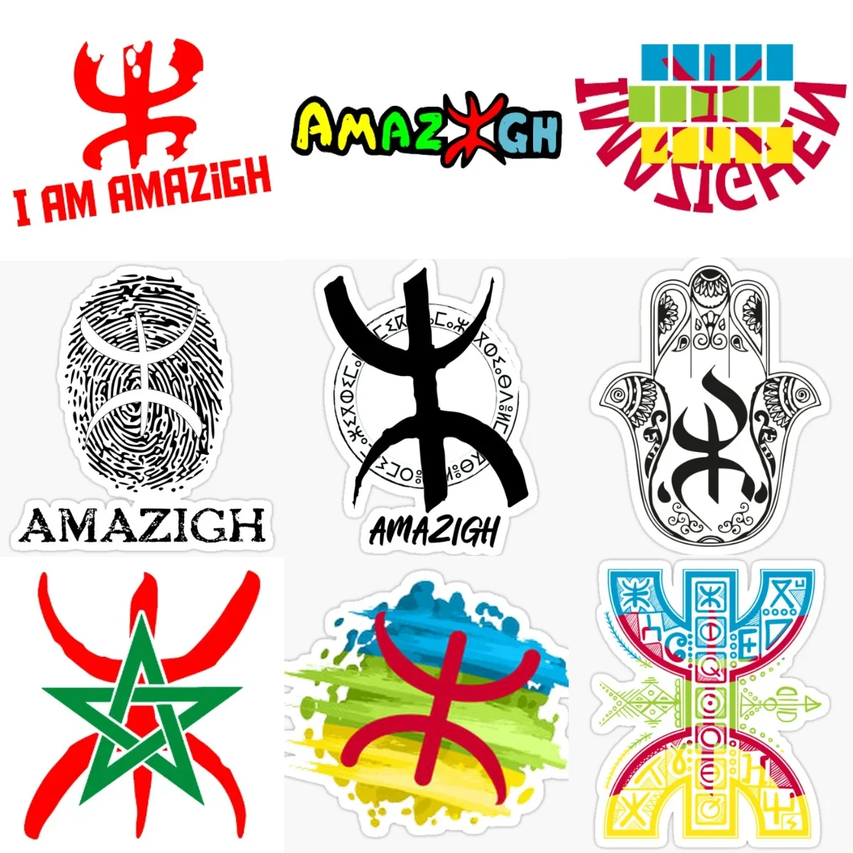 

Amazigh Berbers Flag Symbol Emblem Creative Stickers for Car Van Motorcycle Helmet Window Fridge Wall Decoration Accessories