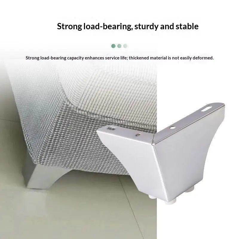 【Xia2】4Pcs L Shaped Anti Slip Replacement Feet 2 In 1 Metal Furniture Legs For Sofa Cabinet Coffee Table TV Stand Bed Cupboard
